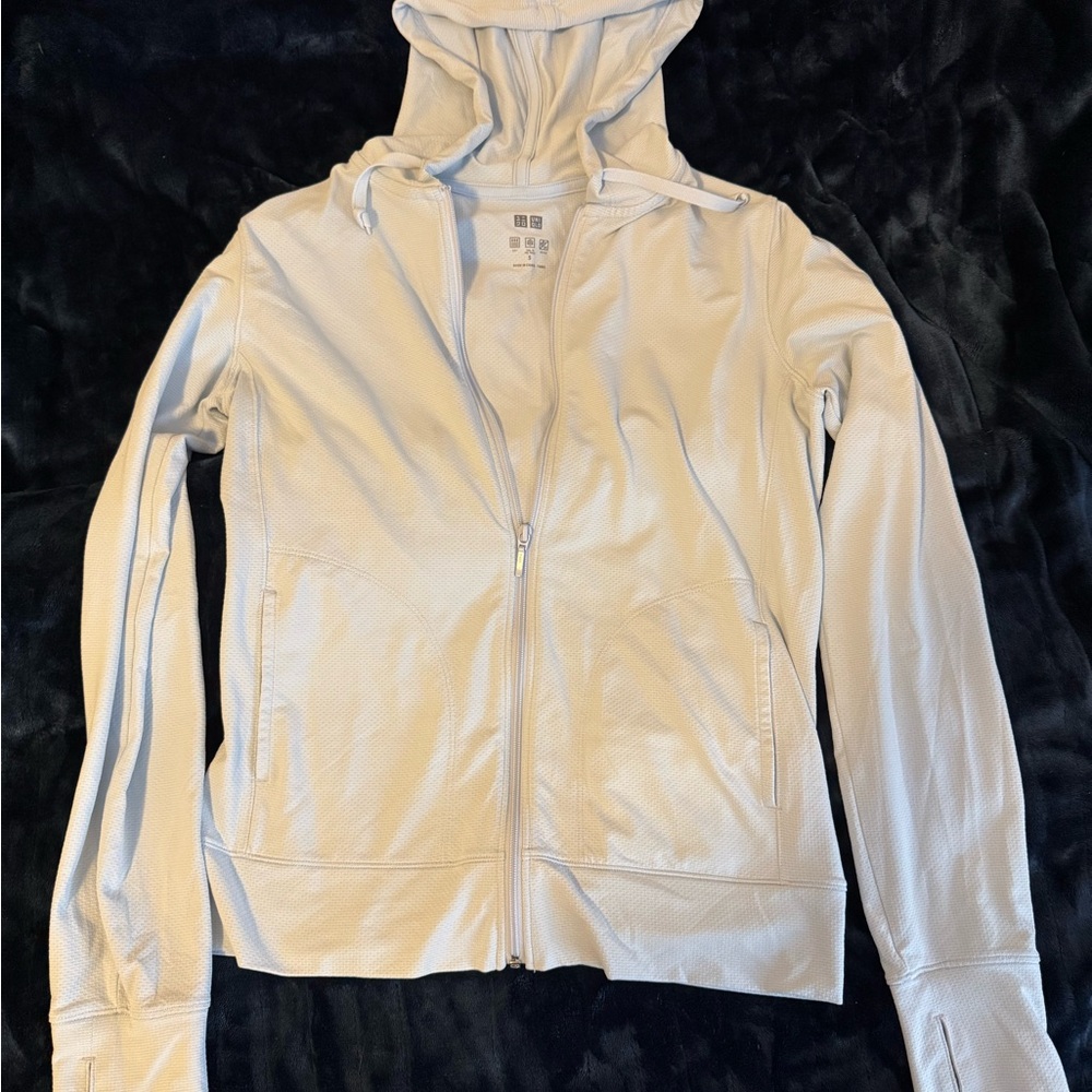 UNIQLO AIRism Mesh UV Protection Full-Zip Hoodie Blue Jacket